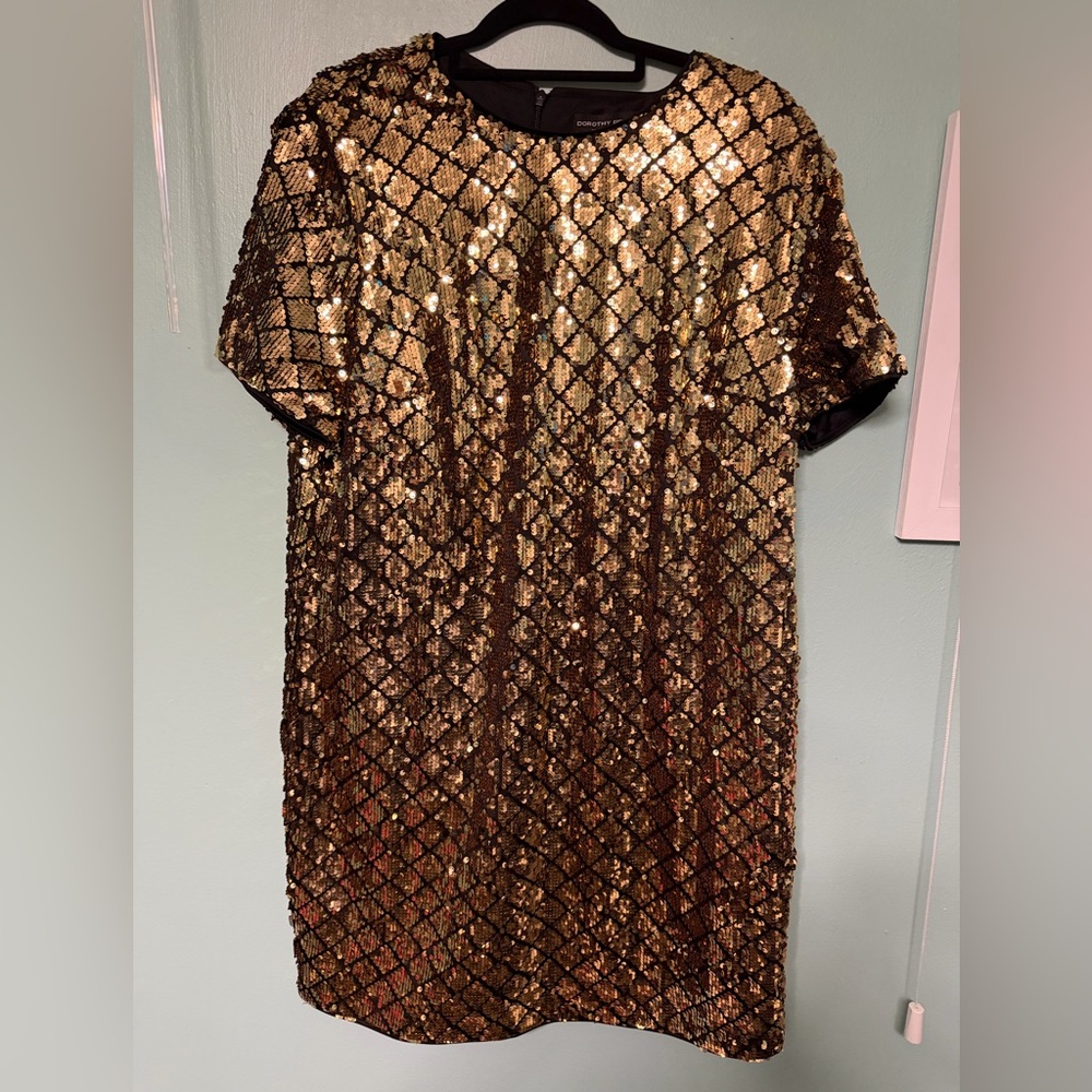 Dorothy Perkins Gold and Black Sequin Dress
